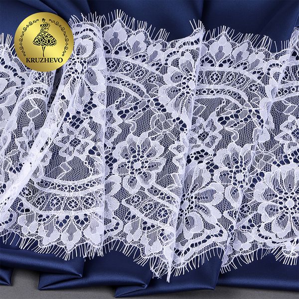 Кружево шантильи (реснички) 220 мм, TBY 5013, 1 белый, 3м, Kruzhevo