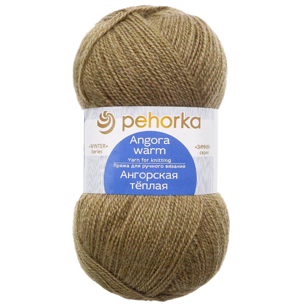 Пряжа Пехорка Ангорская теплая / уп.5 мот. по 100 г, 480 м, 478-Защитный