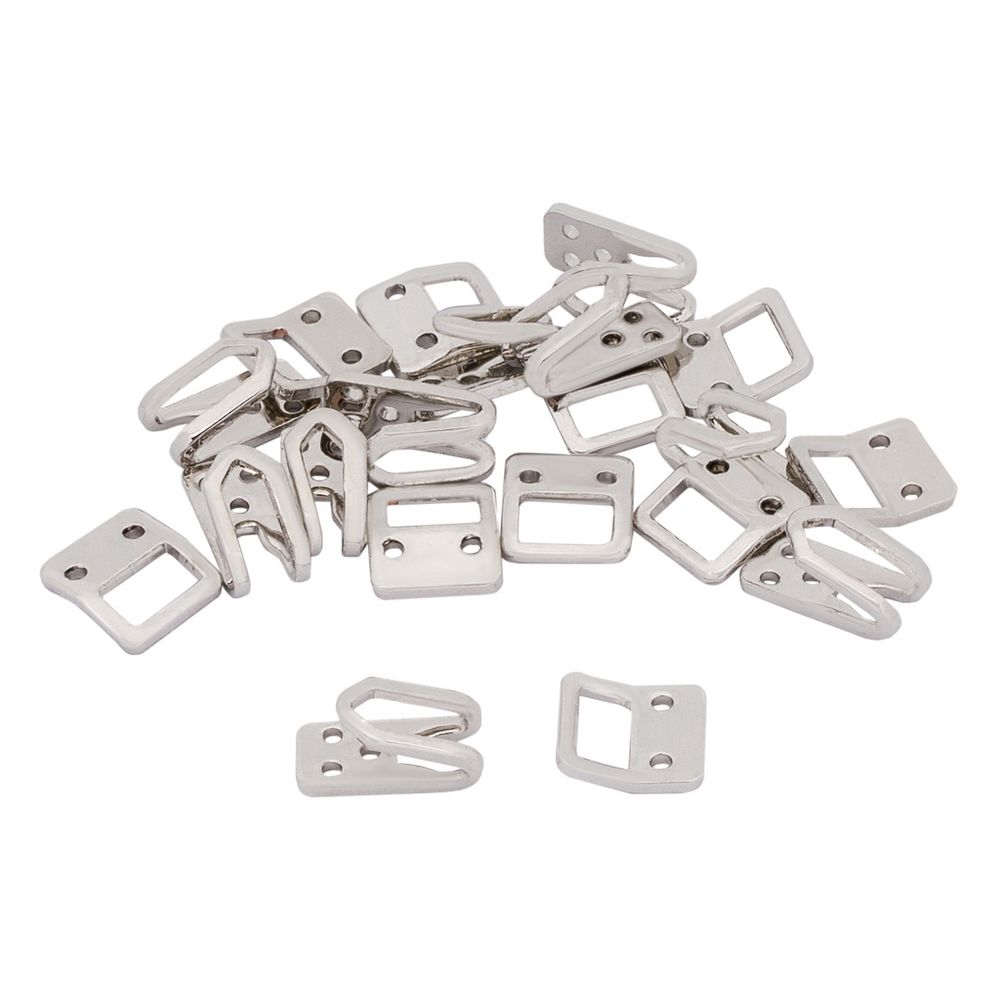 Крючки пришивные декоративные 15х7 мм, nickel, 10 шт