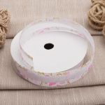 Тесьма отделочная Завитки, 25 мм, 25 м, 03 белый/розовый