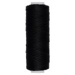 Нитки вощеные для кожи, плоские 0.8 мм, 001 черный, LC-001 Промысел