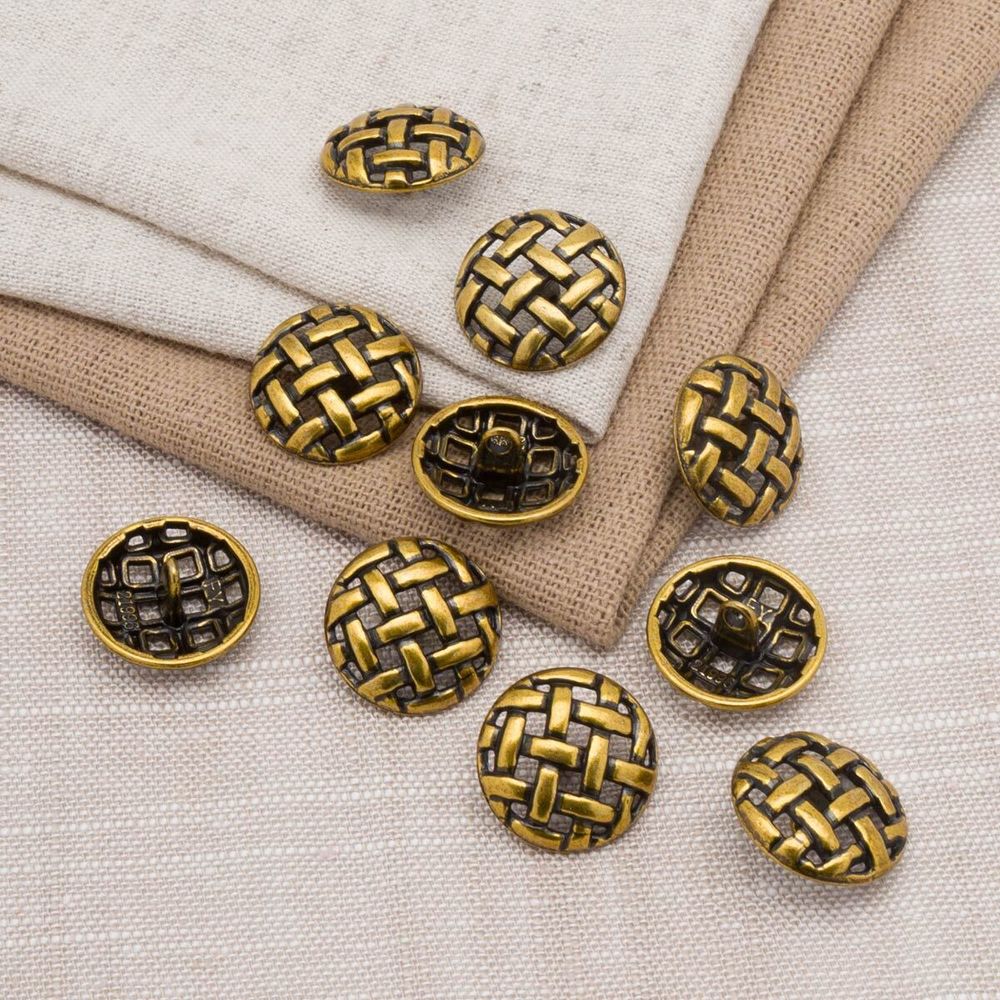 Пуговицы на ножке 28L=18 мм, металл, Bronze (бронза), 10 шт, MP11