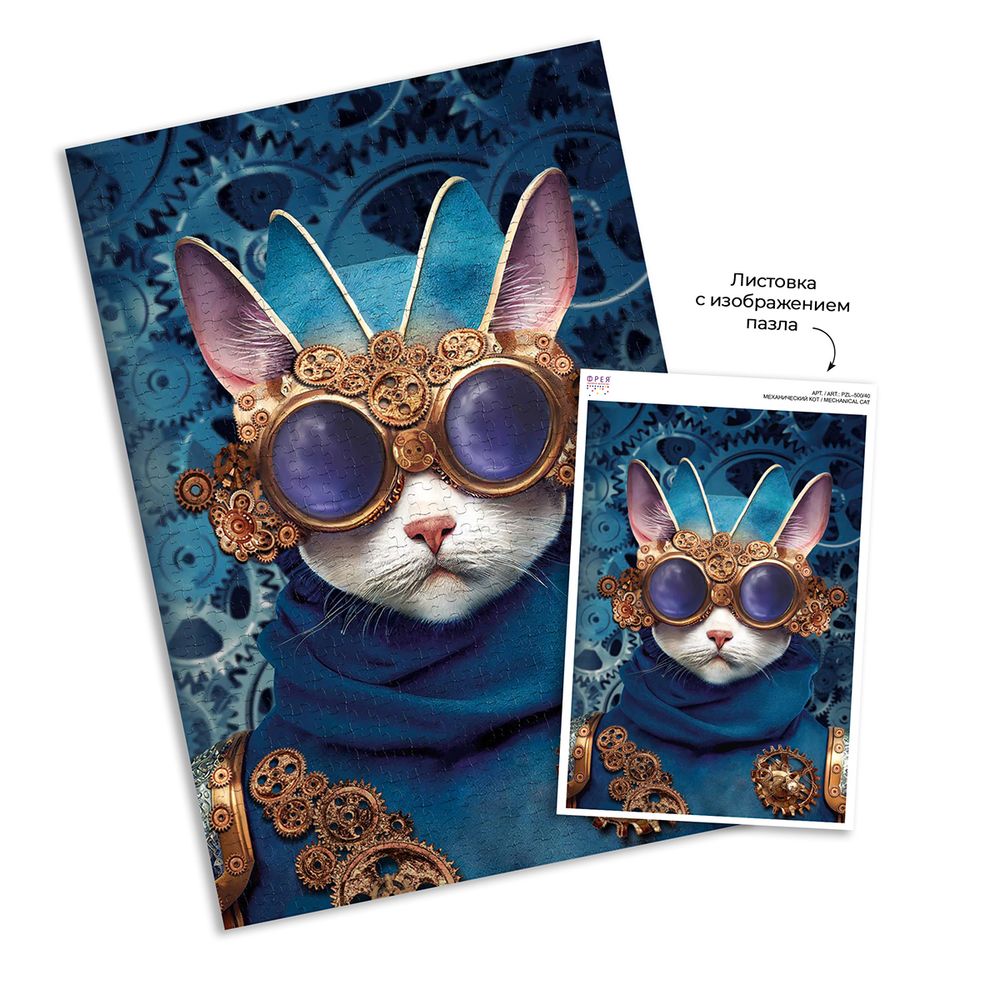 Пазл 500 элементов, Механический кот, PZL-500/40, Фрея