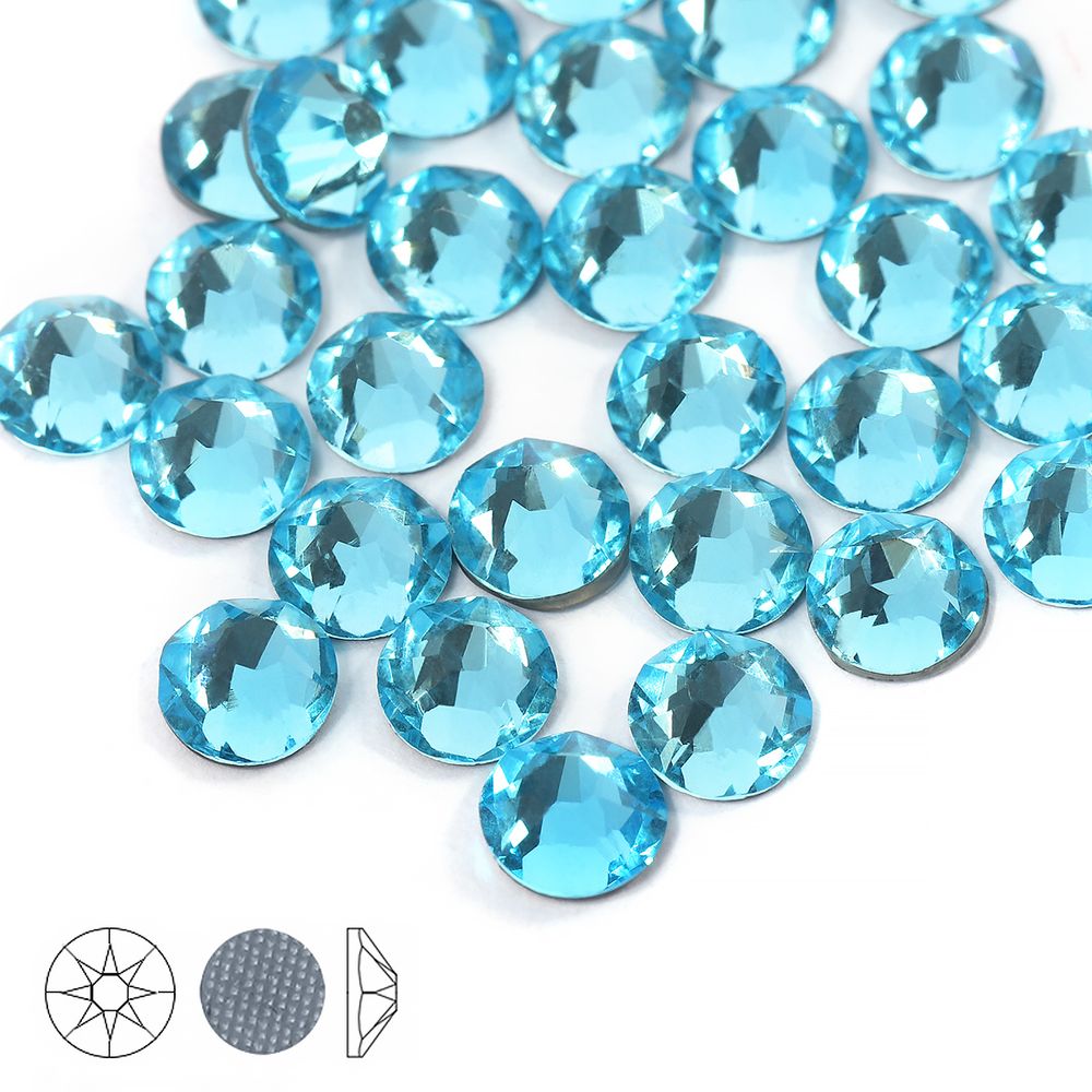 Стразы термоклеевые Xirius 8+8 граней SS20 (4,6-4,8 мм) HF20-11 цв. Aquamarine, уп. 100 шт