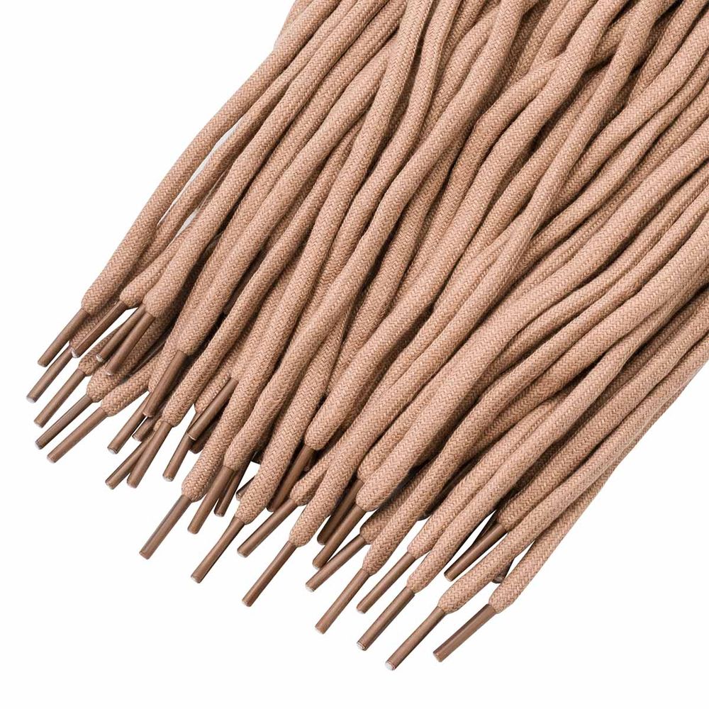 Шнурки круглые с металлическим наконечником ⌀5.0 мм / 130 см, 100 шт, 36 коричневый