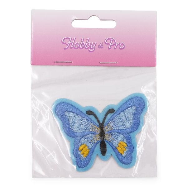 Термоаппликация Бабочка, 5.4х7см, Hobby&Pro (голубой)