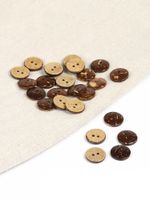 Пуговица кокос 2 прокола 24L=15 мм, TBY.B310 цв.натуральный, 400 шт