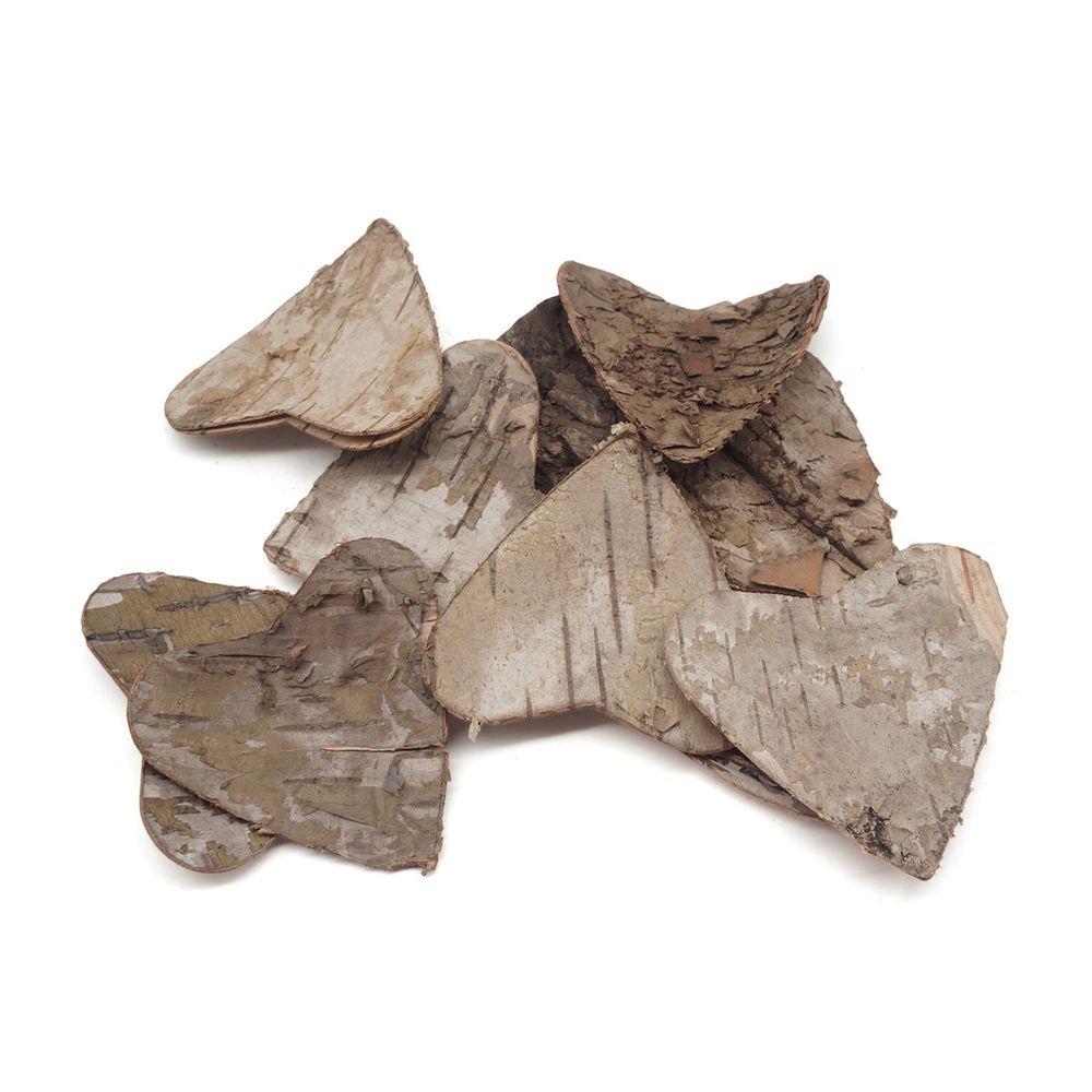 Декоративные элементы из коры дерева Сердце, 5см, 10 шт (нат/дерево) YW025