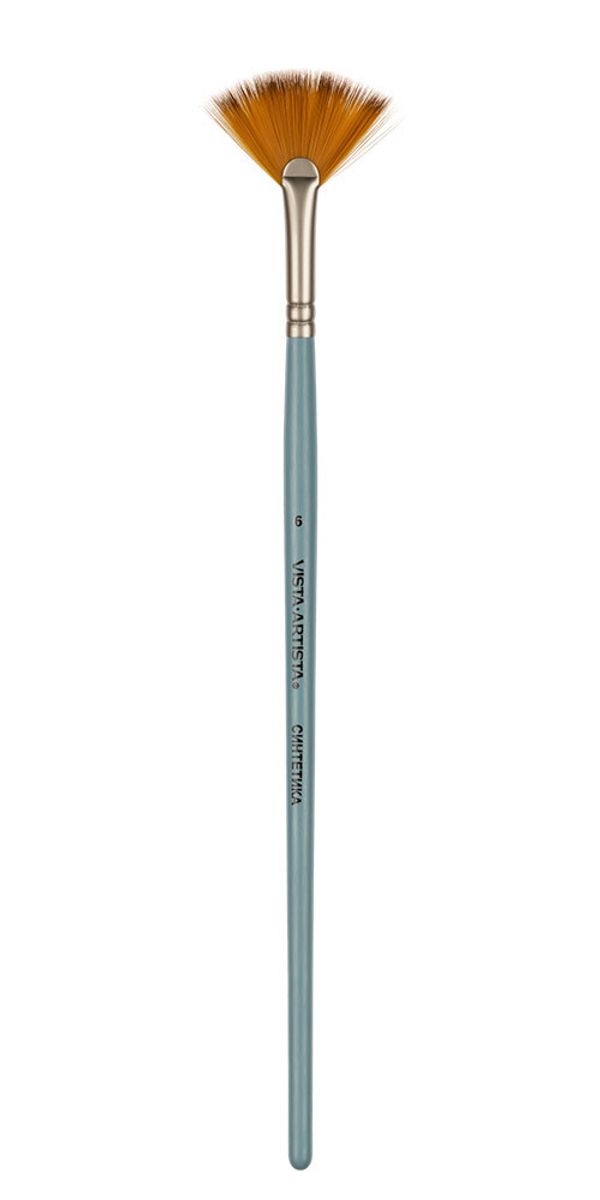 Кисть синтетика №06 веерная, 10 шт, короткая ручка, Vista-Artista 50235-06