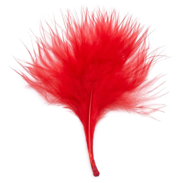 Перья декоративные 5-10см, 25 шт, H-72 красный