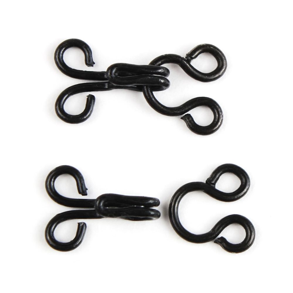 Крючки с петельками одежные 9 мм, сталь, черные, 14 шт, Pony