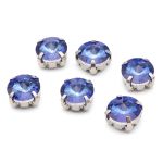 Хрустальные стразы в цапах круглой формы, сапфир 8 мм, 10 шт. Astra&Craft, РЦ014НН8