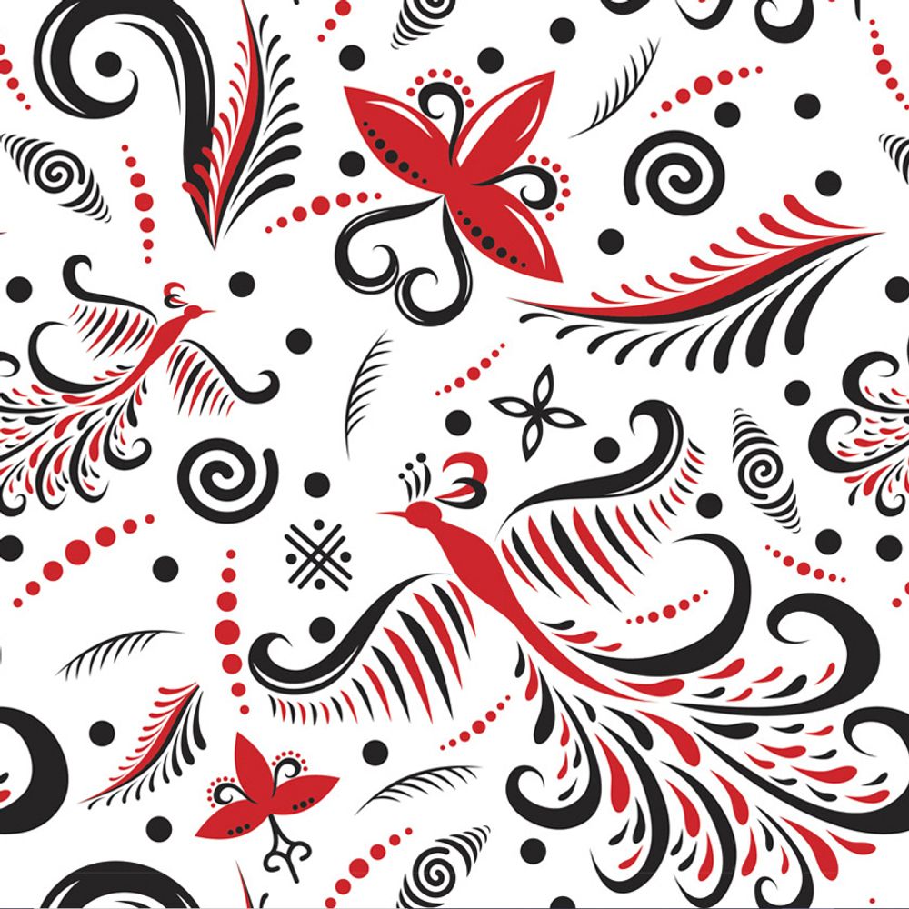 Ткань для пэчворка Peppy Мезенские узоры, отрез 50х50 см, 135 г/м², МУ-13 белый, Peppy