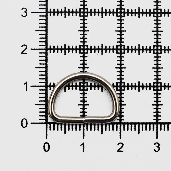 Полукольцо сварное металл внутр. 15 мм (внешн. 19х14 мм, ⌀2 мм), 100 шт, никель, 816-112
