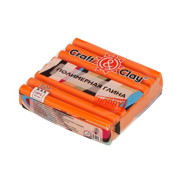 Полимерная глина 52 г, 1007 оранжевый, Craft&Clay CCH