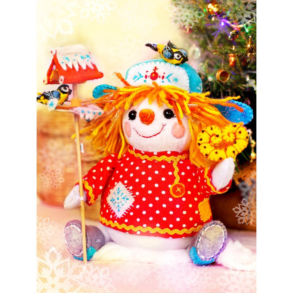 Набор для создания текстильной игрушки серия Домовенок и компания Веселый Снеговик, ПЛДК-1470