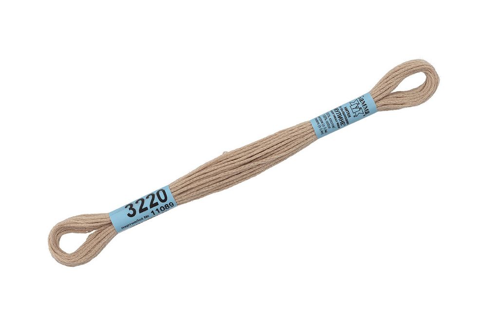 Мулине Gamma 100% хлопок, цв.3220 бежевый, 24 мотка по 8 метров