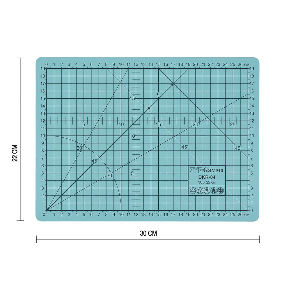 Мат для резки 2-сторонний 30х22 см, формат А4, Gamma DKR-04