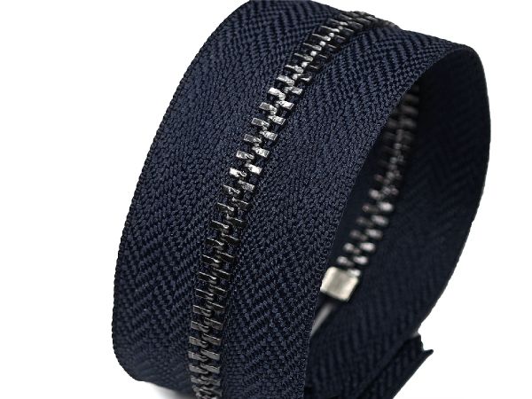 Молния металл (цв.SBS) джинсовая Т3 (3 мм) 1 зам., н/раз., 12 см, S-169 т.синий (звено: т.никель), уп.100 шт