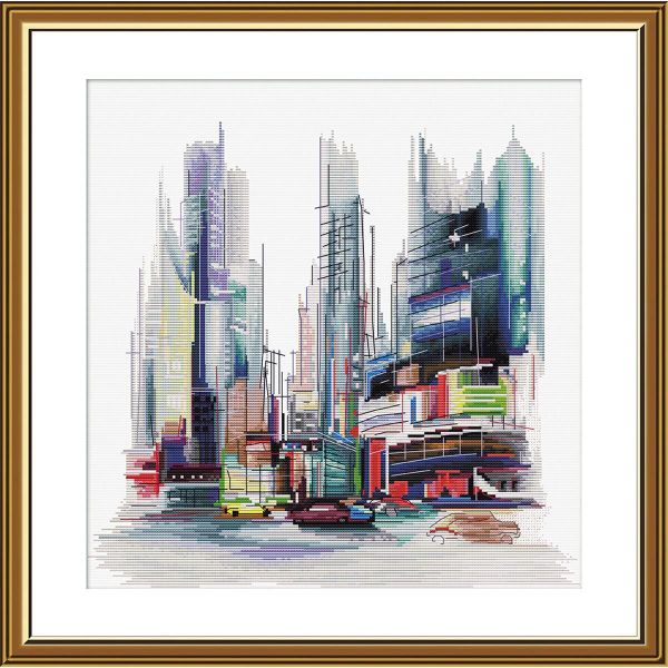 Набор для вышивания нитками Нова Слобода, Мегаполис 34х35 см