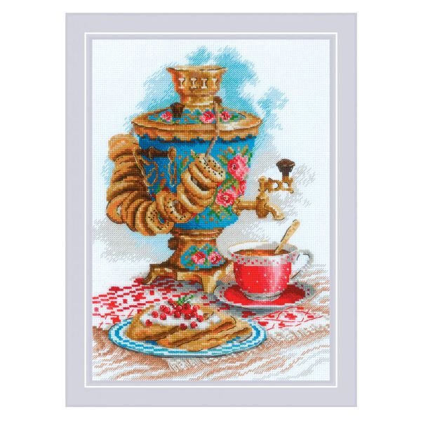 Набор для вышивания нитками Риолис, Русский самовар 21х30 см