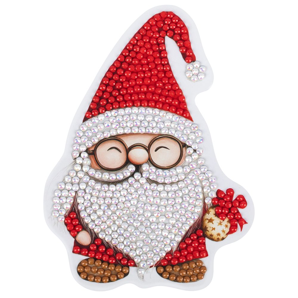 Кристальная (алмазная) мозаика Фрея ALVM-128, магнит, Гном с игрушкой, 9х12 см