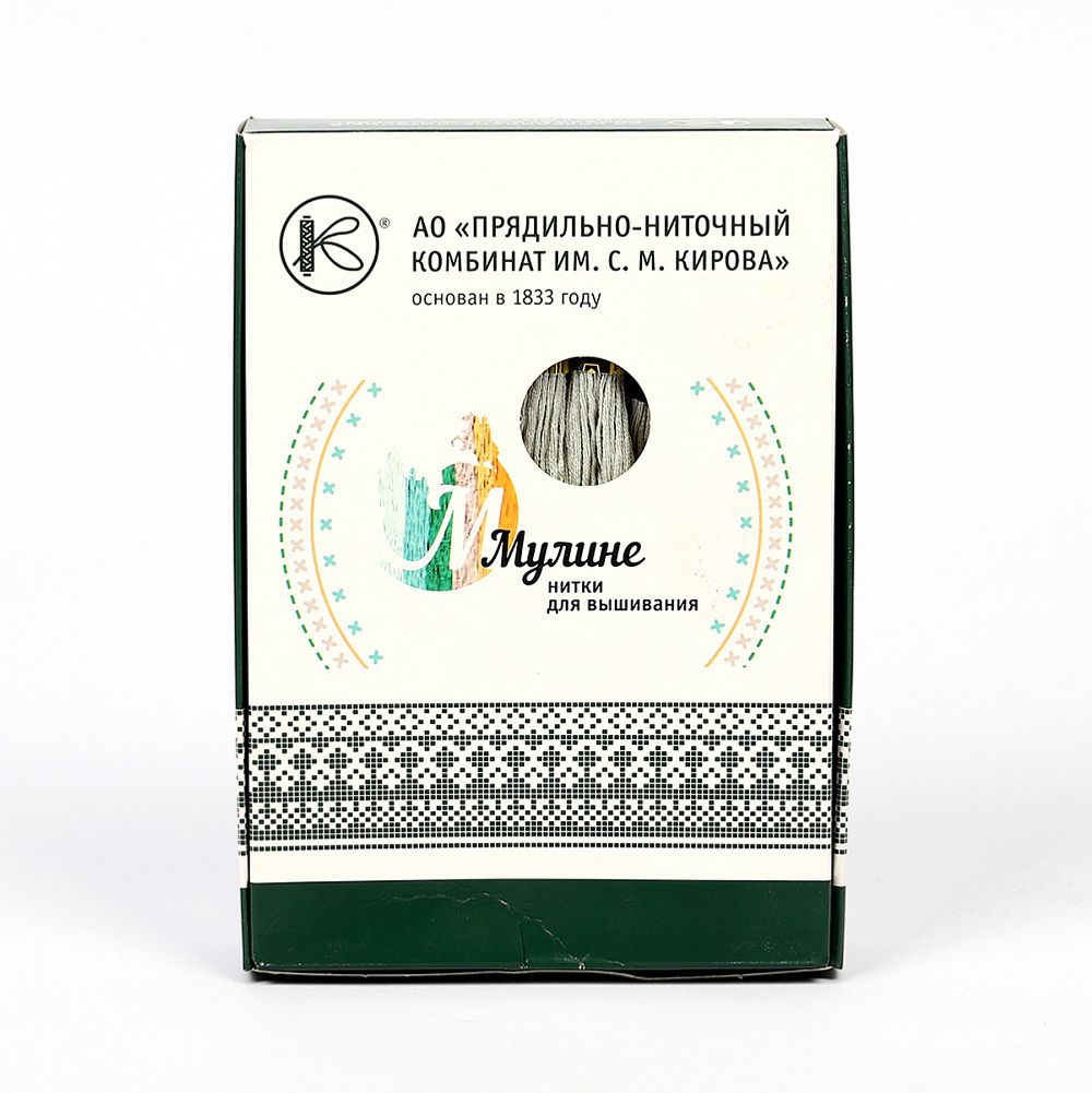 Мулине ПНК им.Кирова цв.6801 серый, 24 мотка по 8 метров