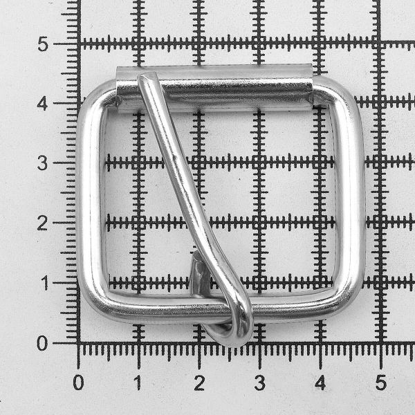 Пряжка ременная металл 36 мм (внешн. 46х40 мм, ⌀5 мм), роликовая, никель, П-10-11, 6 шт