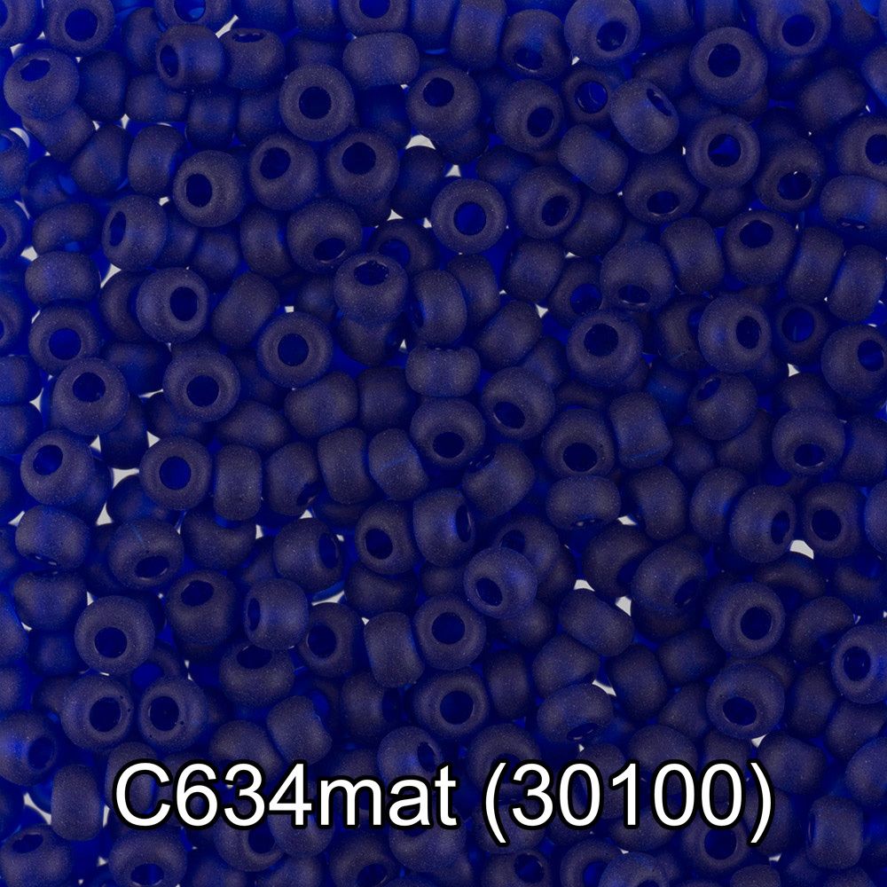 Бисер Gamma 10/0 (2.3 мм), 150 г (10х5 г), C634mat т.васильковый мат, 30100, круглый 3