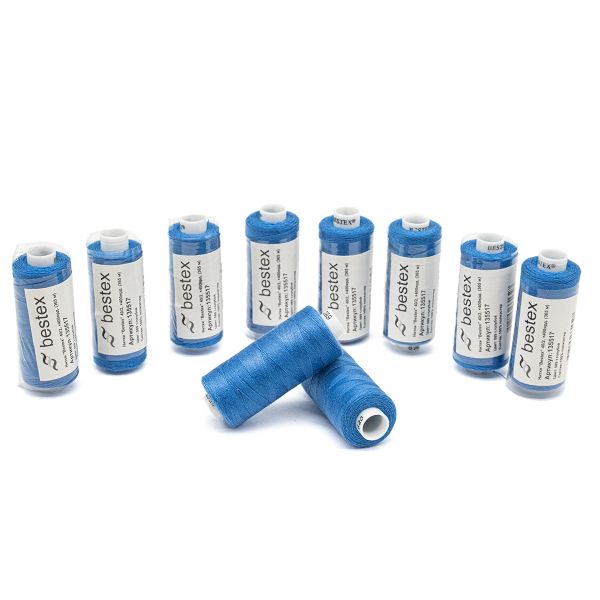 Нитки швейные бытовые Bestex 40/2, 365 м (400 ярд) / 10 кат., 089 темно-голубой