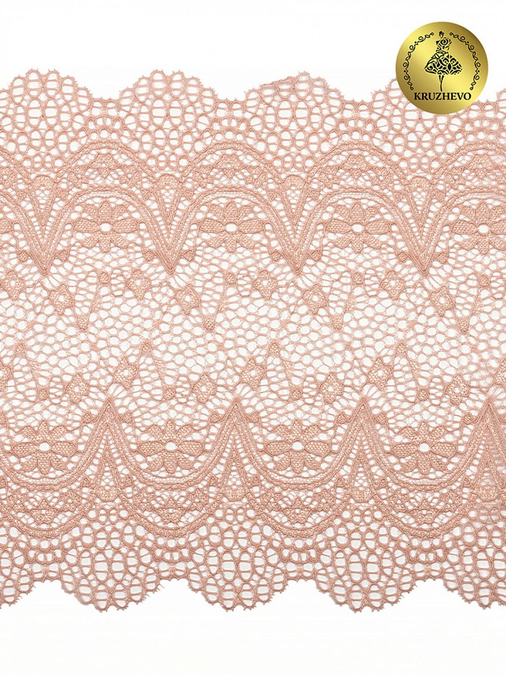 Кружево бельевое эластичное 220 мм / 10 м, цв.168 серебристый пион, Kruzhevo