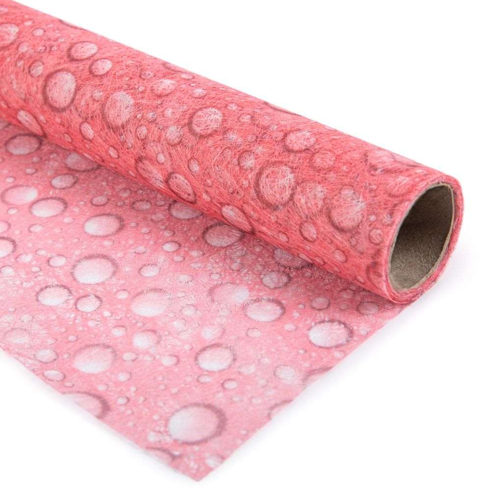 Флористический фетр 35 г/м², 2 м, 09 розовый (капли), Blumentag PNW-35/1