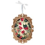 Набор для вышивания нитками МП Студия, на деревянной основе Миниатюра. Брусничный лес 14х10см