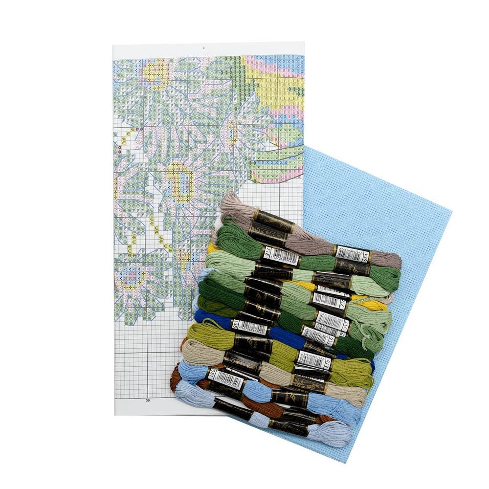 Набор для вышивания нитками Hobby&Pro, Ромашковый чай, 40х30 см