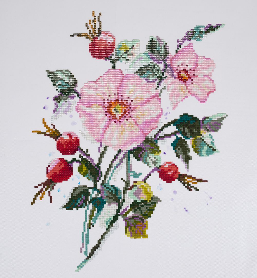 Алмазная (кристальная) мозаика Фрея, Шиповник, 35х26 см