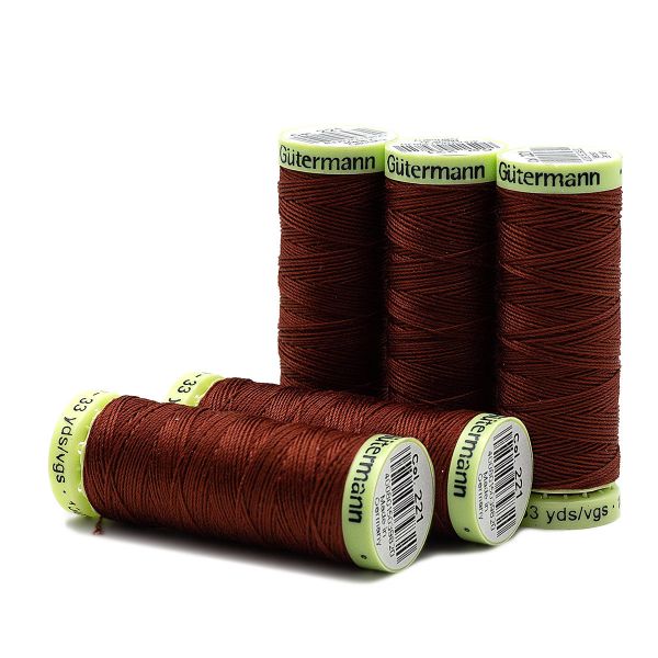 Нитки отделочные Gutermann Top Stitch, 30м, 221 красно-терракотовый, 5 катушек