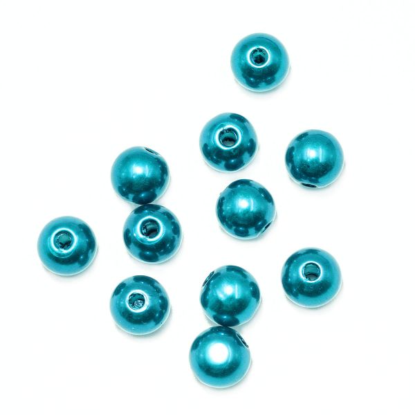 Бусины пластик (жемчуг) ⌀8 мм, 25 г, Astra&Craft, 030 NL морская волна