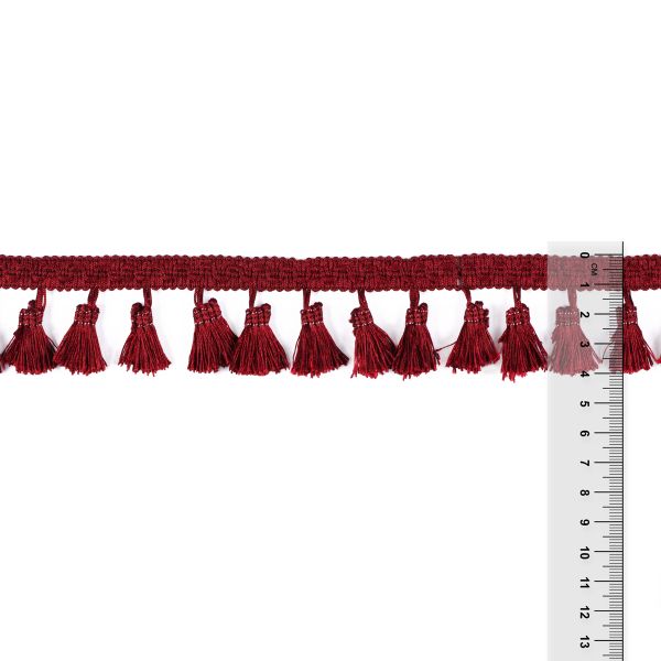 Бахрома отделочная 45.0 мм / 10 метров, с кистями, 274 бордо, Gamma 444