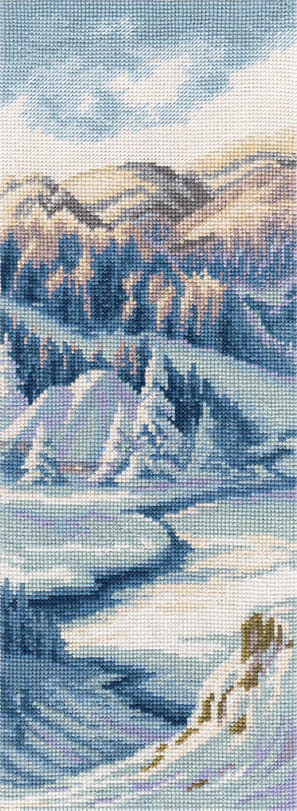 Набор для вышивания нитками Panna, Оттенки зимы, 12х33,5 см