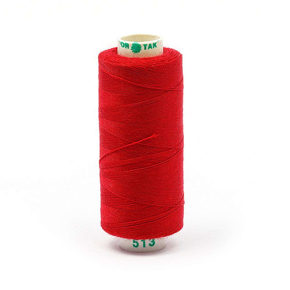 Нитки швейные бытовые Dor Tak 40/2, 366 м / 10 кат., 513 красный