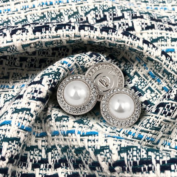 Пуговицы металлические на ножке 28L-18 мм, С-MP15 цв.серебро/перламутр, 10 шт