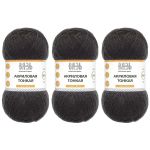 Пряжа Вязь Акриловая тонкая / уп.3 мот. по 100 г, 360 м, 990 черный