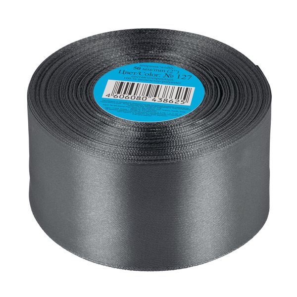 Лента атласная 1-сторонняя 50.0 мм / 33±2 метра, 127 серый, Gamma