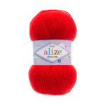 Пряжа Alize (Ализе) Sekerim Bebe / уп.5 мот. по 100 г, 320м, 056 красный A