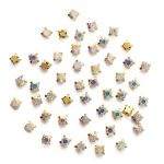 Хрустальные стразы в цапах/золото, 4мм, 50 шт/упак, Astra&Craft (42 прозрачный AB), 4AR159/166