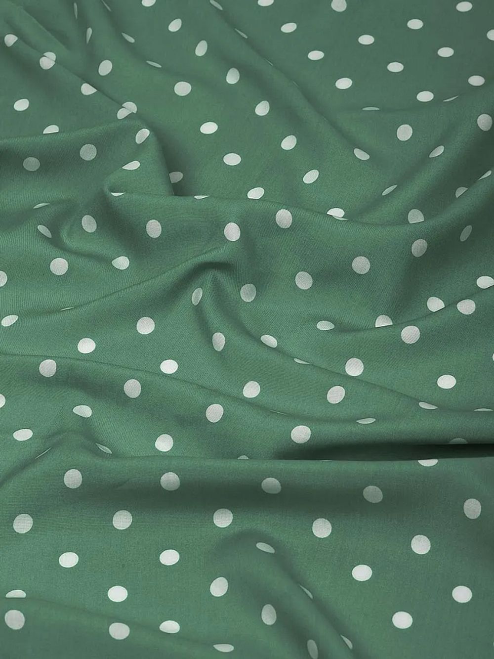 Штапель в горошек 90 г/м², 145 см / 2 метра, TBY.Vidt.05 цв.зеленый