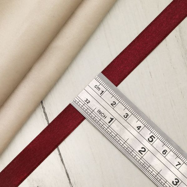 Лента атласная 1-сторонняя 12.0 мм / 22.86±1 метров, 030 т. бордовый, Globus