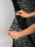 Ткань кружевная гипюр стрейч 100 г/м², ш.150см, арт.G2627 цв.черный, уп.1м