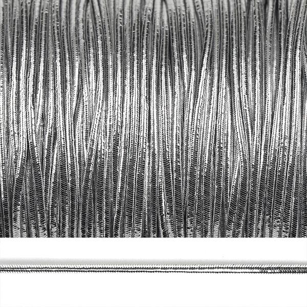 Резинка шляпная (шнур эластичный) ⌀1.0 мм / 100 метров, цв.серебро
