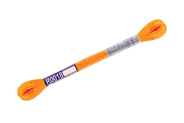 Мулине Gamma вискоза 100%, цв.R0018 желто-оранжевый, 12 мотков по 8 метров